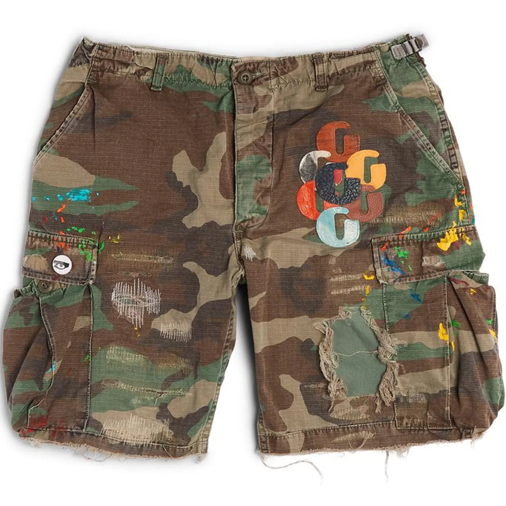 G PATCH WOODLAND CAMO CARGO SHORTS